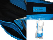 画像をギャラリービューアに読み込む, BALENCIAGA バレンシアガ Le Cagole Mini ミニ ショルダーバッグ ラインストーン ブルー カーフスキン 美品 中古 4b000775