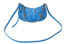 画像をギャラリービューアに読み込む, BALENCIAGA バレンシアガ Le Cagole Mini ミニ ショルダーバッグ ラインストーン ブルー カーフスキン 美品 中古 4b000775