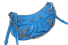 画像をギャラリービューアに読み込む, BALENCIAGA バレンシアガ Le Cagole Mini ミニ ショルダーバッグ ラインストーン ブルー カーフスキン 美品 中古 4b000775