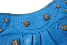 画像をギャラリービューアに読み込む, BALENCIAGA バレンシアガ Le Cagole Mini ミニ ショルダーバッグ ラインストーン ブルー カーフスキン 美品 中古 4b000775