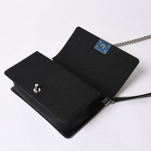 新品同様 CHANEL シャネル マトラッセ ボーイシャネル チェーンウォレットショルダーバッグ 22番台 ファブリックメッシュ 中古 4a000618