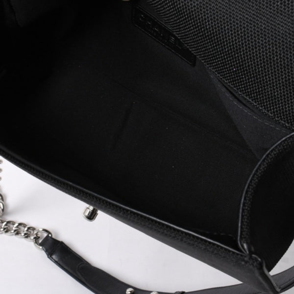 新品同様 CHANEL シャネル マトラッセ ボーイシャネル チェーンウォレットショルダーバッグ 22番台 ファブリックメッシュ 中古 4a000618