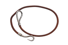 画像をギャラリービューアに読み込む, HERMES エルメス Jumbo H ジャンボチョーカー ネックレス 2連ブレスレット アクセサリー レザー ブラウン シルバー金具 美品 中古 4b007853