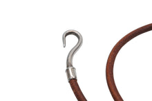 画像をギャラリービューアに読み込む, HERMES エルメス Jumbo H ジャンボチョーカー ネックレス 2連ブレスレット アクセサリー レザー ブラウン シルバー金具 美品 中古 4b007853