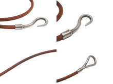 画像をギャラリービューアに読み込む, HERMES エルメス Jumbo H ジャンボチョーカー ネックレス 2連ブレスレット アクセサリー レザー ブラウン シルバー金具 美品 中古 4b007853