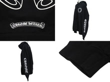Load image into Gallery viewer, 新品同様 CHROME HEARTS クロムハーツ マッティボーイ リップチョンパー パーカー フーディ ブラック ホワイト サイズXL 中古 4b000787
