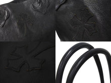 画像をギャラリービューアに読み込む, CHROME HEARTS クロムハーツ FS TOTE FSトートバッグ CHクロスレザーパッチ レザー シルバー925 ブラック 美品 中古 4b000788
