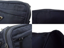 画像をギャラリービューアに読み込む, PRADA プラダ ウエストバッグ ショルダーバッグ トライアングルロゴ 2VL001 ナイロン ネイビー ブラック シルバー金具 美品 中古 4b000789
