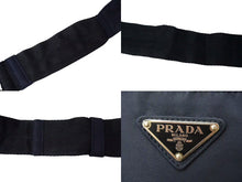 画像をギャラリービューアに読み込む, PRADA プラダ ウエストバッグ ショルダーバッグ トライアングルロゴ 2VL001 ナイロン ネイビー ブラック シルバー金具 美品 中古 4b000789