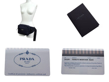 画像をギャラリービューアに読み込む, PRADA プラダ ウエストバッグ ショルダーバッグ トライアングルロゴ 2VL001 ナイロン ネイビー ブラック シルバー金具 美品 中古 4b000789
