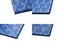 画像をギャラリービューアに読み込む, 極美品 GOYARD ゴヤール パスポートケース パスケース PVC レザー ブルー ヘリンボーン フランス製 中古 4b000795