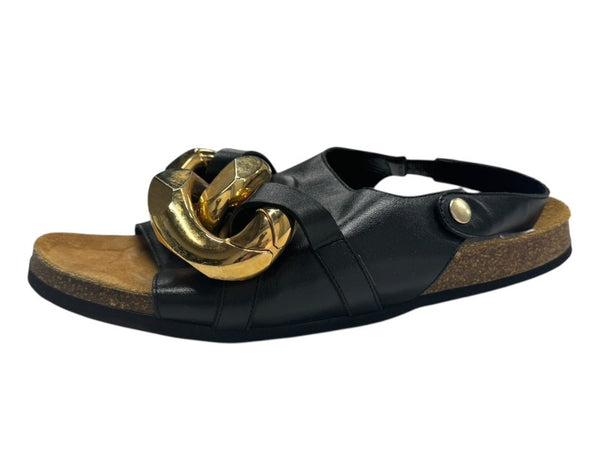 JW ANDERSON ジェイダブリューアンダーソン Chain Flat Sandal チェーン フラットサンダル ブラック サイズ42 良品 中古 4b000800