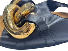 Load image into Gallery viewer, JW ANDERSON ジェイダブリューアンダーソン Chain Flat Sandal チェーン フラットサンダル ブラック サイズ42 良品 中古 4b000800