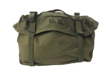 Load image into Gallery viewer, US ARMY ユーエスアーミー ミリタリーカーゴバッグ アメリカ軍 手提げ鞄 キャンバス カーキ ブラック 良品 中古 4b000808