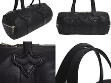 画像をギャラリービューアに読み込む, CHROME HEARTS クロムハーツ DUFFLE TINY タイニーダッフル ボストンバッグ ダガージップ レザー シルバ−925 ブラック 美品 中古 4b000810