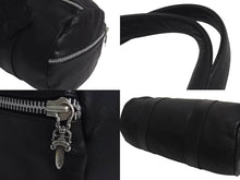 画像をギャラリービューアに読み込む, CHROME HEARTS クロムハーツ DUFFLE TINY タイニーダッフル ボストンバッグ ダガージップ レザー シルバ−925 ブラック 美品 中古 4b000810