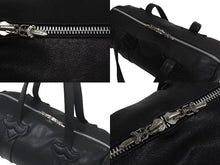 画像をギャラリービューアに読み込む, CHROME HEARTS クロムハーツ DUFFLE TINY タイニーダッフル ボストンバッグ ダガージップ レザー シルバ−925 ブラック 美品 中古 4b000810
