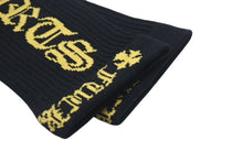 画像をギャラリービューアに読み込む, 新品未使用 CHROME HEARTS クロムハーツ CH Hairy Dagger ダガー ソックス 靴下 コットン ブラック イエロー サイズM 中古 4b000811