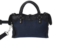 画像をギャラリービューアに読み込む, BALENCIAGA バレンシアガ ミニシティ 2WAY ハンドバッグ 300295 ブラック ネイビー キャンバス レザー 良品 中古 4b000820