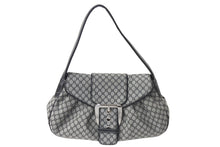 画像をギャラリービューアに読み込む, 極美品 CELINE セリーヌ ワンショルダーバッグ CE00/34 マカダム柄 ブラック グレー キャンバス レザー シルバー金具 総柄 中古 4b000821