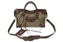 画像をギャラリービューアに読み込む, 極美品 BALENCIAGA × GUCCI バレンシアガ × グッチ Neo Classic City bag シティ ハンドバッグ ショルダーバッグ 2WAY WS13181 レザー 中古 4b000836