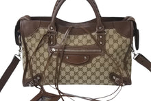 画像をギャラリービューアに読み込む, 極美品 BALENCIAGA × GUCCI バレンシアガ × グッチ Neo Classic City bag シティ ハンドバッグ ショルダーバッグ 2WAY WS13181 レザー 中古 4b000836