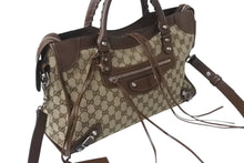 画像をギャラリービューアに読み込む, 極美品 BALENCIAGA × GUCCI バレンシアガ × グッチ Neo Classic City bag シティ ハンドバッグ ショルダーバッグ 2WAY WS13181 レザー 中古 4b000836