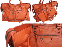 画像をギャラリービューアに読み込む, BALENCIAGA バレンシアガ ザ・シティ 2WAYバッグ ハンドバッグ オレンジ系 レザー 115748 良品 中古 4b000844