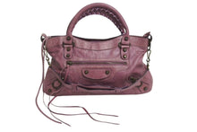 画像をギャラリービューアに読み込む, BALENCIAGA バレンシアガ ザ ファースト ハンドバッグ 2WAY ショルダーバッグ ワンショルダー パープル レザー 美品 中古 4b000845