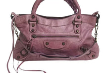 画像をギャラリービューアに読み込む, BALENCIAGA バレンシアガ ザ ファースト ハンドバッグ 2WAY ショルダーバッグ ワンショルダー パープル レザー 美品 中古 4b000845