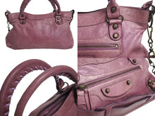 画像をギャラリービューアに読み込む, BALENCIAGA バレンシアガ ザ ファースト ハンドバッグ 2WAY ショルダーバッグ ワンショルダー パープル レザー 美品 中古 4b000845