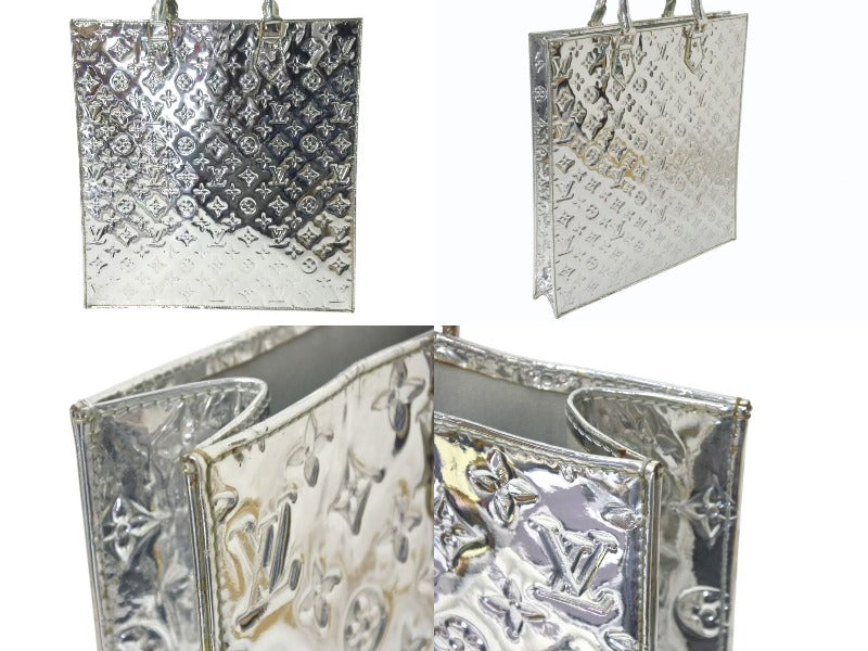 LOUIS VUITTON Sac Pla Handbag M40269 Monogram Miroir Leather Silver Hardware Good Condition Used 4b000865