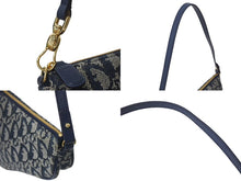 画像をギャラリービューアに読み込む, 極美品 Christian Dior クリスチャンディオール トロッター サドルポーチ ワンショルダーバッグ MC0091 ネイビー 中古 4b000867