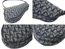 画像をギャラリービューアに読み込む, 極美品 Christian Dior クリスチャンディオール トロッター サドルポーチ ワンショルダーバッグ MC0091 ネイビー 中古 4b000867