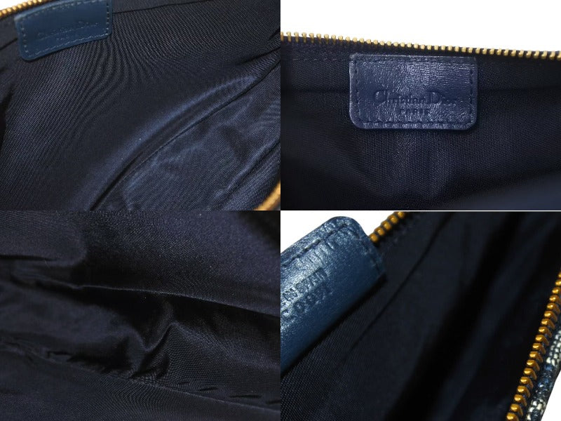 【極美品】クリスチャンディオール トロッター ポーチ サドル D金具 ネイビー 極美品 Christian Dior クリスチャンディオール トロッター サドル