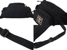 Load image into Gallery viewer, CHANEL シャネル スポーツライン ボディバッグ ショルダーバッグ 8番台 ココマーク ナイロン ブラック シルバー金具 良品 中古 4b000872