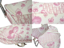 画像をギャラリービューアに読み込む, Christian Dior クリスチャンディオール サドルバッグ ワンショルダーバッグ 07RU1014 ピンク エナメル キャンバス 美品 中古 4b000878