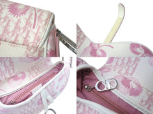 画像をギャラリービューアに読み込む, Christian Dior クリスチャンディオール サドルバッグ ワンショルダーバッグ 07RU1014 ピンク エナメル キャンバス 美品 中古 4b000878