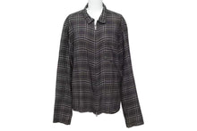 画像をギャラリービューアに読み込む, CHROME HEARTS クロムハーツ 長袖ジップアップシャツ サイズL ダガージップ チェック柄 ブラック シルバー925 美品 中古 4b000881