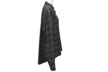 画像をギャラリービューアに読み込む, CHROME HEARTS クロムハーツ 長袖ジップアップシャツ サイズL ダガージップ チェック柄 ブラック シルバー925 美品 中古 4b000881