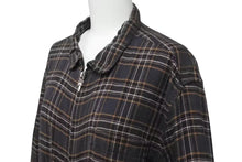 画像をギャラリービューアに読み込む, CHROME HEARTS クロムハーツ 長袖ジップアップシャツ サイズL ダガージップ チェック柄 ブラック シルバー925 美品 中古 4b000881