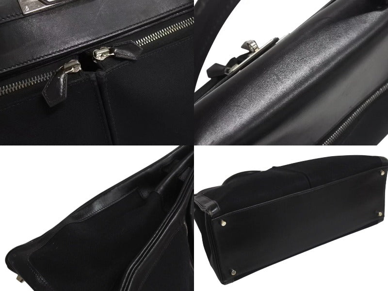 HERMES エルメス ケリー ラキ 40 ハンドバッグ 2WAY ボックスカーフ トワルオフィシエ バッグ シルバー金具 □H刻印 2004年製 中古 4b000882