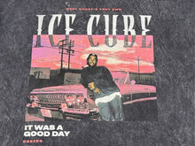 Load image into Gallery viewer, 極美品 VINTAGE ヴィンテージ ICE CUBE アイスキューブ 半袖Tシャツ IT WAS A GOOD DAY ケミカルウォッシュ ブラック 中古 4b000890