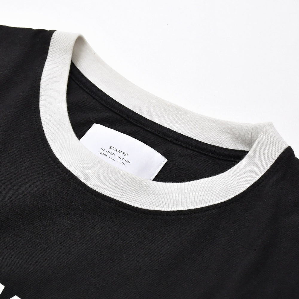 STAMPD LA スタンプド フロントロゴ ストラップ 半袖Tシャツ ブラック サイズM コットン 美品 中古 4b000897