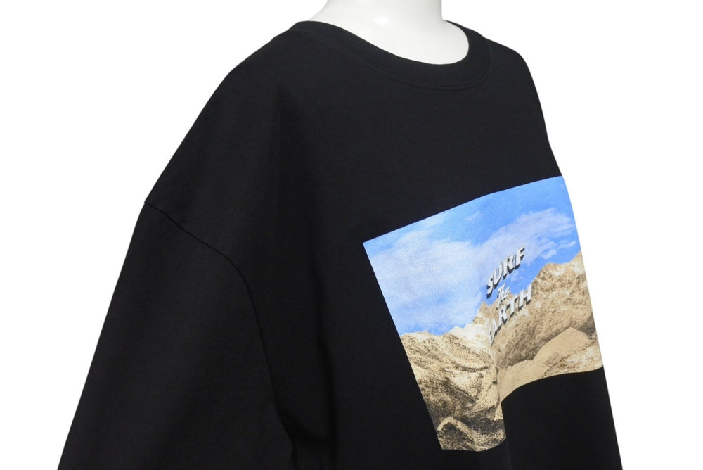 新品未使用 STAMPD スタンプド SURF The EARTH 半袖Tシャツ サイズM ブラック コットン プリント 中古 4b000898