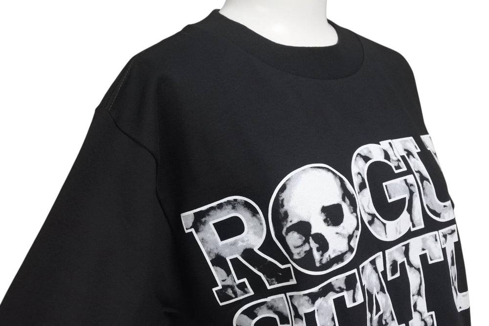 新品未使用 ROGUE STATUS ローグステータス 半袖Tシャツ サイズS ロゴプリント スカル ブラック ホワイト 中古 4b000901