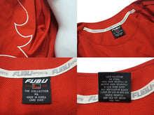 画像をギャラリービューアに読み込む, FUBU フブ ベースボールシャツ ゲームシャツ サイズXL 05 ナンバリング レッド ネイビー ホワイト 美品 中古 4b000908