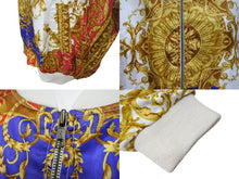 Load image into Gallery viewer, EXPRESS エクスプレス スカーフ柄 ボンバージャケット ブルゾン ホワイト ワンサイズ ポリエステル 美品 中古 4b000910