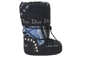 極美品 Christian Dior クリスチャンディオール スノーブーツ ガリアーノ期 トロンプルイユ デニム 00FW サイズ35-37 アーカイブ 中古 4b000921