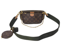 画像をギャラリービューアに読み込む, LOUIS VUITTON ルイヴィトン ミュルティポシェット アクセソワール カーキ ショルダーバッグ モノグラム M44813 美品 中古 4b000929
